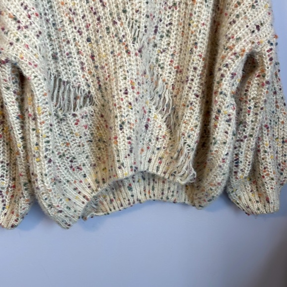 POL Distressed Speckled Confetti Knit Sweater size L - Picture 4 of 16